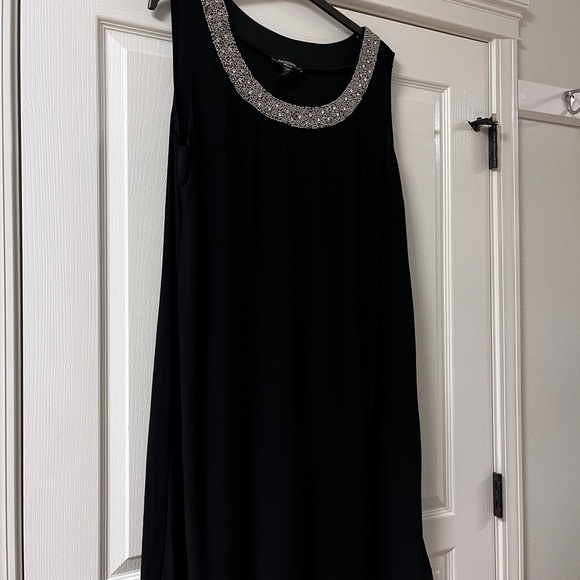 R&M Richards Black Gown with Silver Sparkling Detailing - Picture 3 of 4